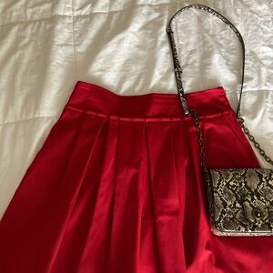 Ann Taylor Vibrant Red Midi Skirt
